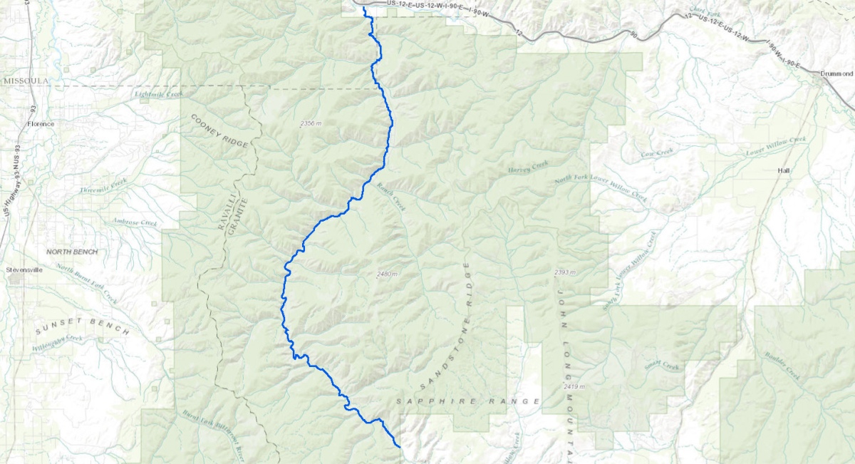 Map of Rock Creek